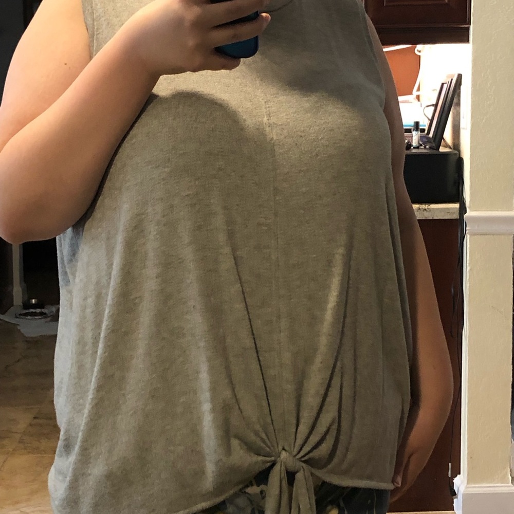 Ava & Viv Plus Size Tied Muscle Tank 3X
